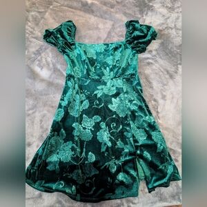 NWT Altar'd State Green Velvet Dress